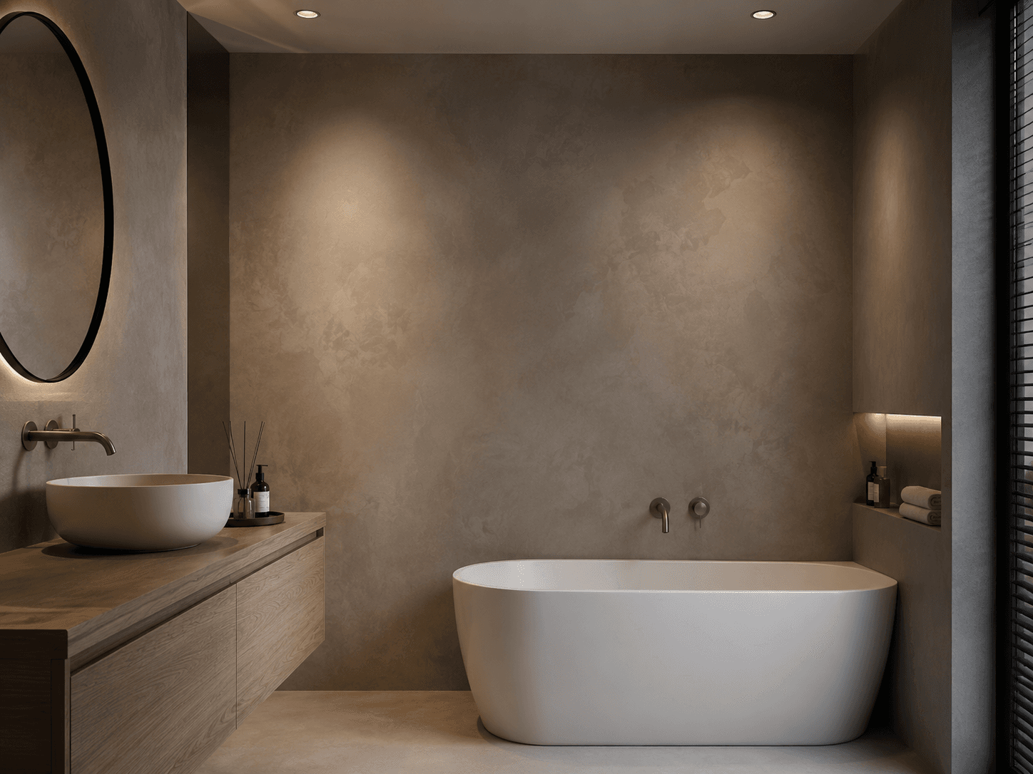 Moderne betonstuc wandafwerking in een woning